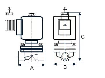 Клапан электромагнитный соленоидный двухходовой прямого действия DN.ru-DHDF11-P (НЗ) погружной фонтанный, быстрого реагирования Ду20 (3/4 дюйм), Ру6 корпус - пластик PA66, уплотнение - NBR, с катушкой серии F 220В