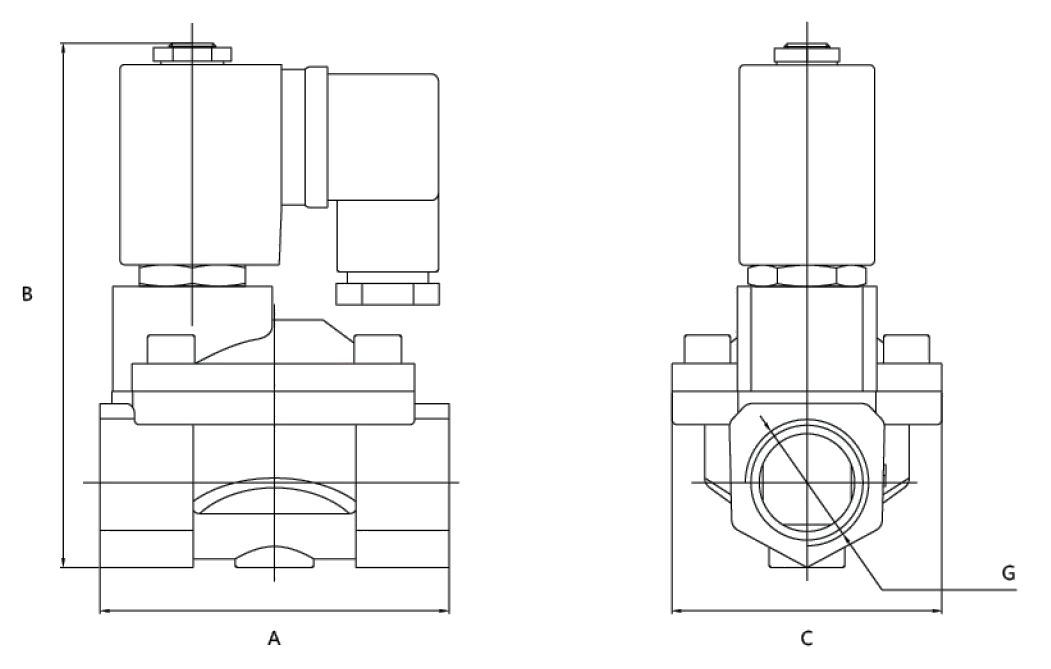 Клапан электромагнитный DN.ru VS400-NT-NC-24VDC 3/4ʺ Ду20 Ру10, соленоидный двухходовой, корпус - латунь, уплотнение - NBR, резьбовой, нормально закрытый, пилотный, катушка - 24В