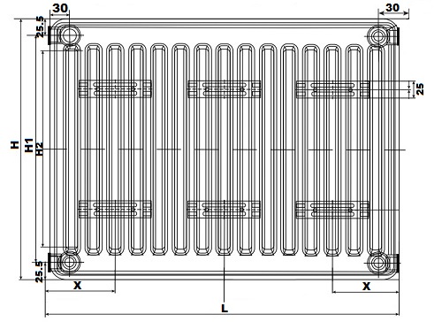 Радиатор Oasis Pro PN 21-4-22 400x2200 мм настенный, панельный, присоединение резьбовое - 1/2