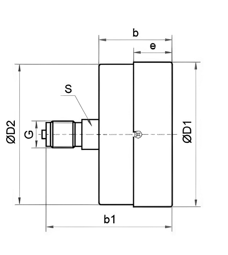 Манометр Росма ТМ-310Т.00 (0-0.4 MПа) М12х1.5 1.5 общетехнический 63 мм, осевое присоединение, 0-0.4 MПа, класс точности 1.5