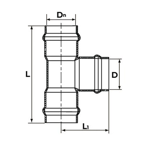Тройник Aquaviva AQV Ду225х160 Ру10 90° под уплотнительное кольцо, корпус - НПВХ