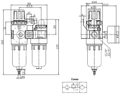 Затворы дисковые поворотные DN.ru WBV3432V-2W-Fb Ду50-300 Ру16, корпус - углеродистая сталь WCB, диск - нерж. сталь 316L, уплотнение - VITON, с пневмоприводом DA-052-140 пневмораспределителем 4M310-08 24В ручным дублером HDM БПВ AFC2000 БКВ APL-510N-EX