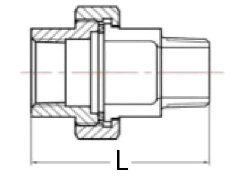 Соединитель Fittex PLUS Ду32 Ру16 чугун оцинкованный, американка, прямой, внутренняя/наружная резьба