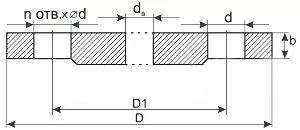 Фланец стальной плоский LD Ду200 Ру10 тип 01 ряд 1 исполнение B гр. II ГОСТ 33259-2015