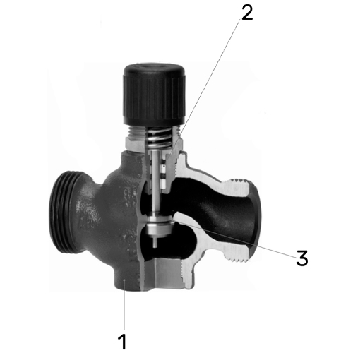 Клапан регулирующий двухходовой LDM RV111R 233-F Ду20 Ру16, фланцевый, корпус – серый чугун EN-JL 1030, Tmax до 150°С, Kvs=6.3 м3/ч