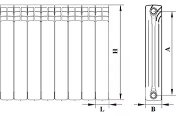 Радиатор биметаллический RIFAR Monolit 350 8 секции