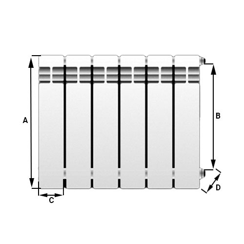 Радиаторы биметаллические Ogint Plus BM, 4-12 секций, боковое подключение