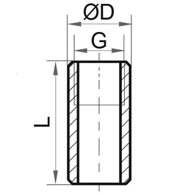 Бобышка приварная Росма (под тип БТ) №8 БП-БТ-100-G1/2 Ру600, нержавеющая сталь, резьба G1/2″, L=100мм