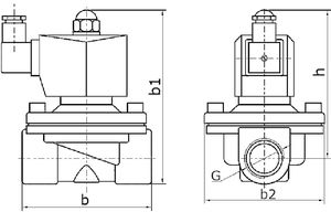 Клапан электромагнитный Росма СК-21 G2 Ду50 Ру7 стальной, нормально открытый, прямого действия, мембрана - NBR, с катушкой 220В