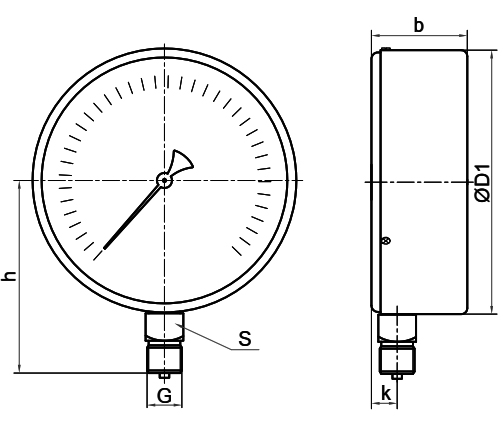 Манометр низкого давления Росма КМ-31Р (0-16kPa) M20x1.5 1.5 150мм, тип - КМ-31Р, радиальное присоединение, 0-16кПа, резьба M20x1.5, класс точности 1,5