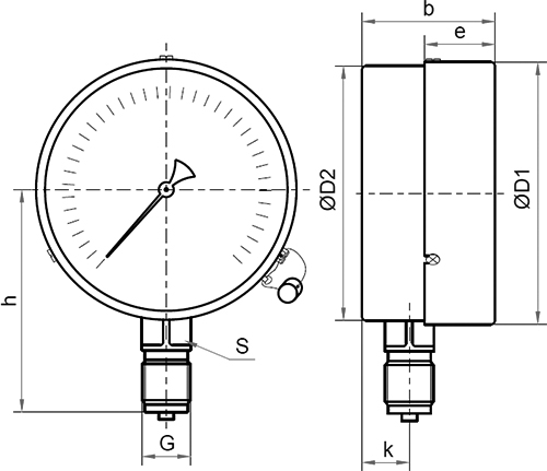 Манометр Росма ТМ-310Р.00 (0-0.1 МПа) М12х1.5 1.5 общетехнический 63 мм, радиальное присоединение, класс точности 1.5