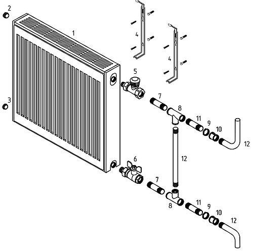 Радиатор стальной панельный Royal Thermo COMPACT C11-500-900 RAL9016 1.0764 кВт настенный, присоединение резьбовое - 1/2″, подключение - боковое, универсальное, цвет - белый