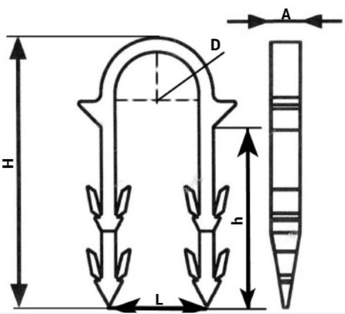 Скобы якорные STOUT с двойным креплением для труб 16-20мм, цвет черный