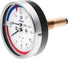 Термоманометр Росма ТМТБ-41Т.3 (0-120С) (0-1MПa) G1/2 2,5, корпус 100мм, тип - ТМТБ-41T.3, длина клапана 100мм,  до 120°С, осевое присоединение, 0-1MПa, резьба G1/2, класс точности 2.5