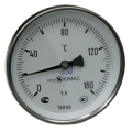 Термометр биметаллический ТБП-Т НПО Юмас осевой, до 120°С, корпус 100 мм, L=50 мм, присоединение G1/2″