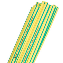 Трубка термоусадочная EKF ТУТ нг PROxima Дн4/2 в отрезках 1 м, коэффициент усадки 2:1, негорючая, желто-зеленая